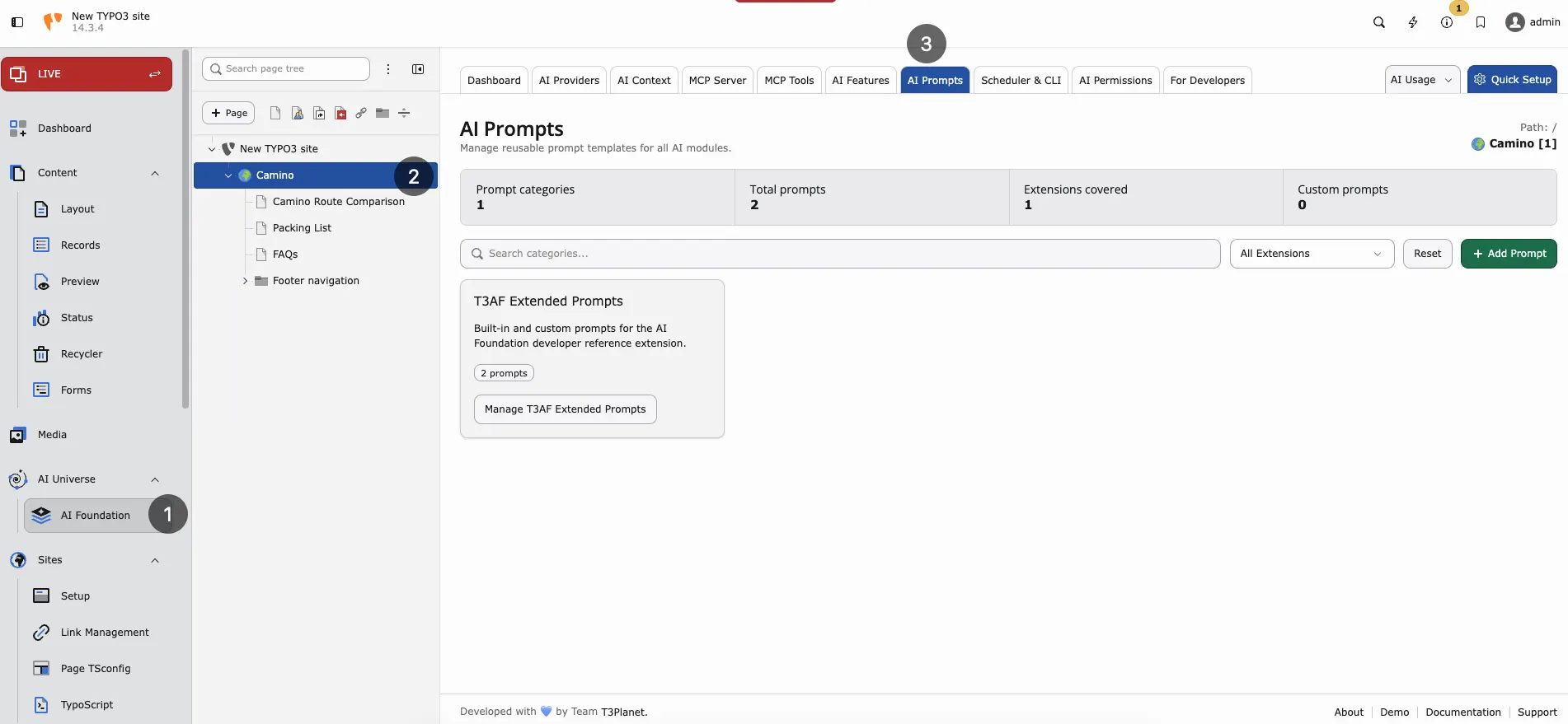 AI Prompts categories and prompt catalog overview