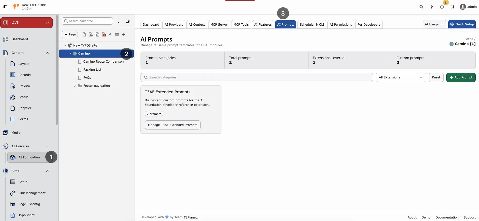 AI Prompts categories and prompt catalog overview