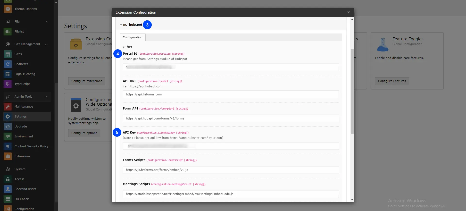 Configuration extension