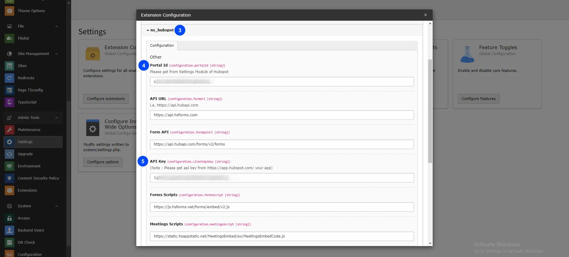 Configuration extension