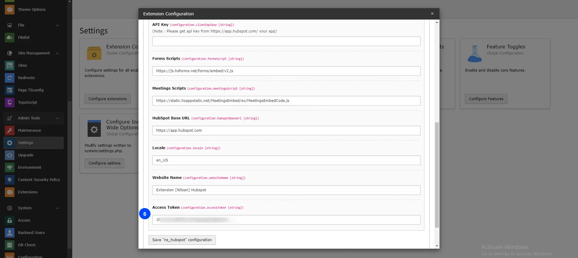 Configuration extension