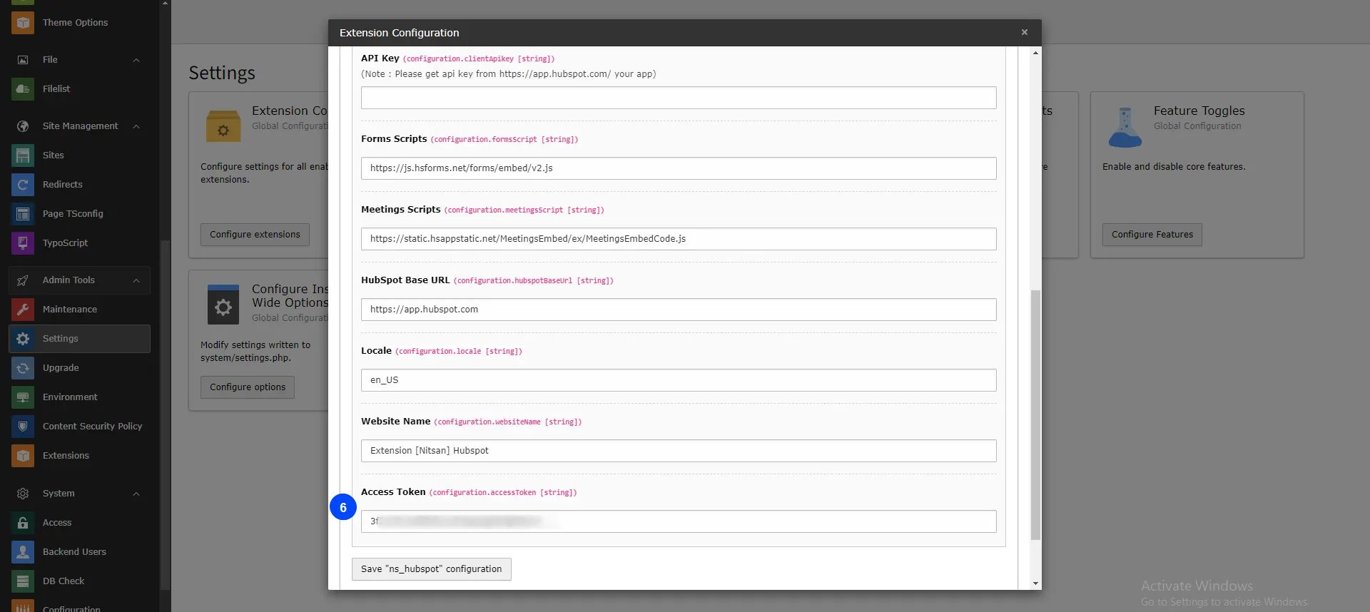 Configuration extension