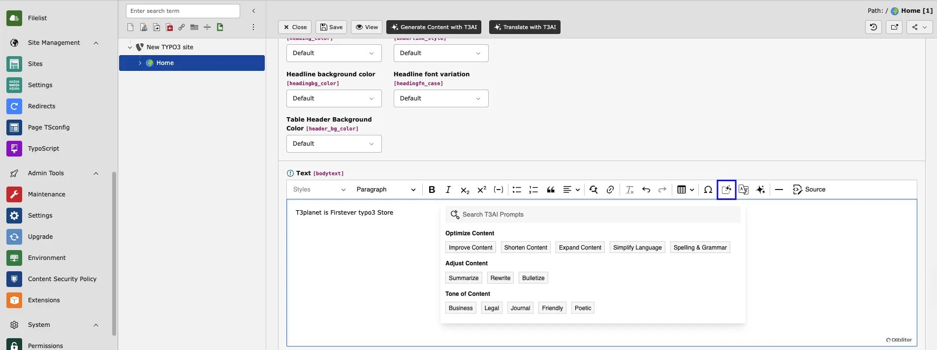 Manage glossary