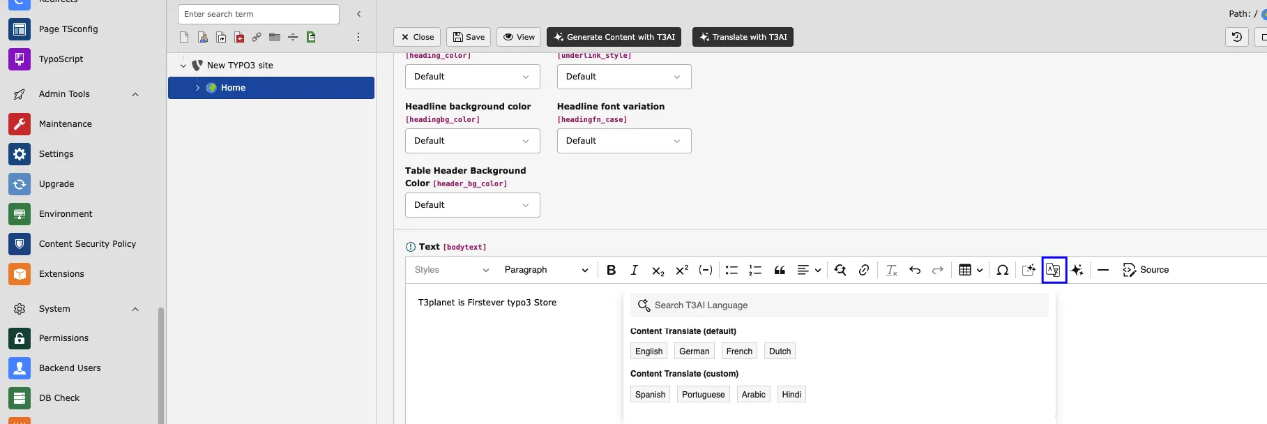 Manage glossary