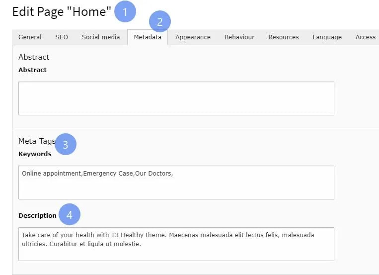 Set metadata