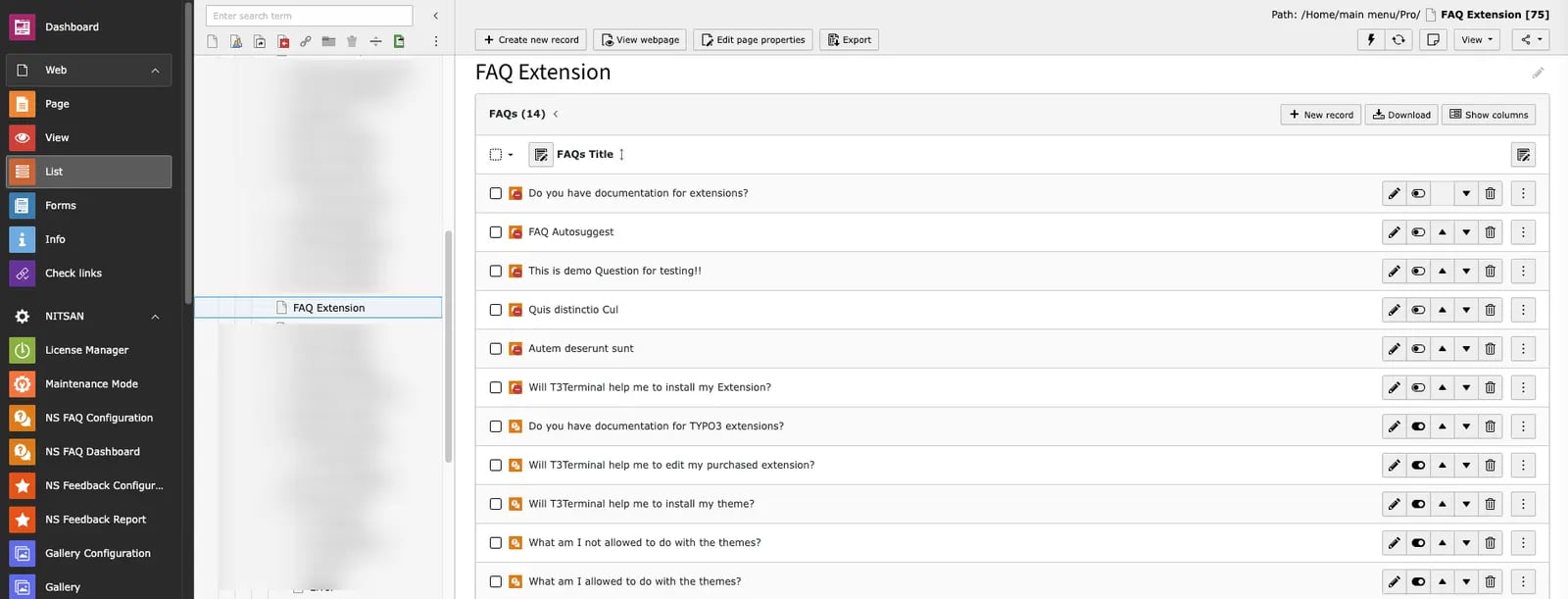 Enable from Backend