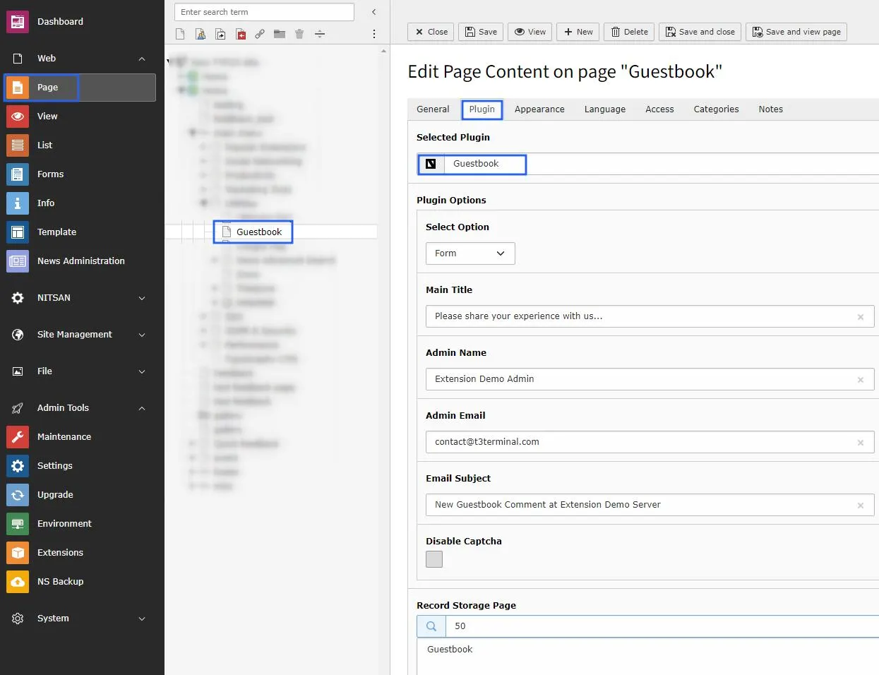 Guestbook Form Plugin