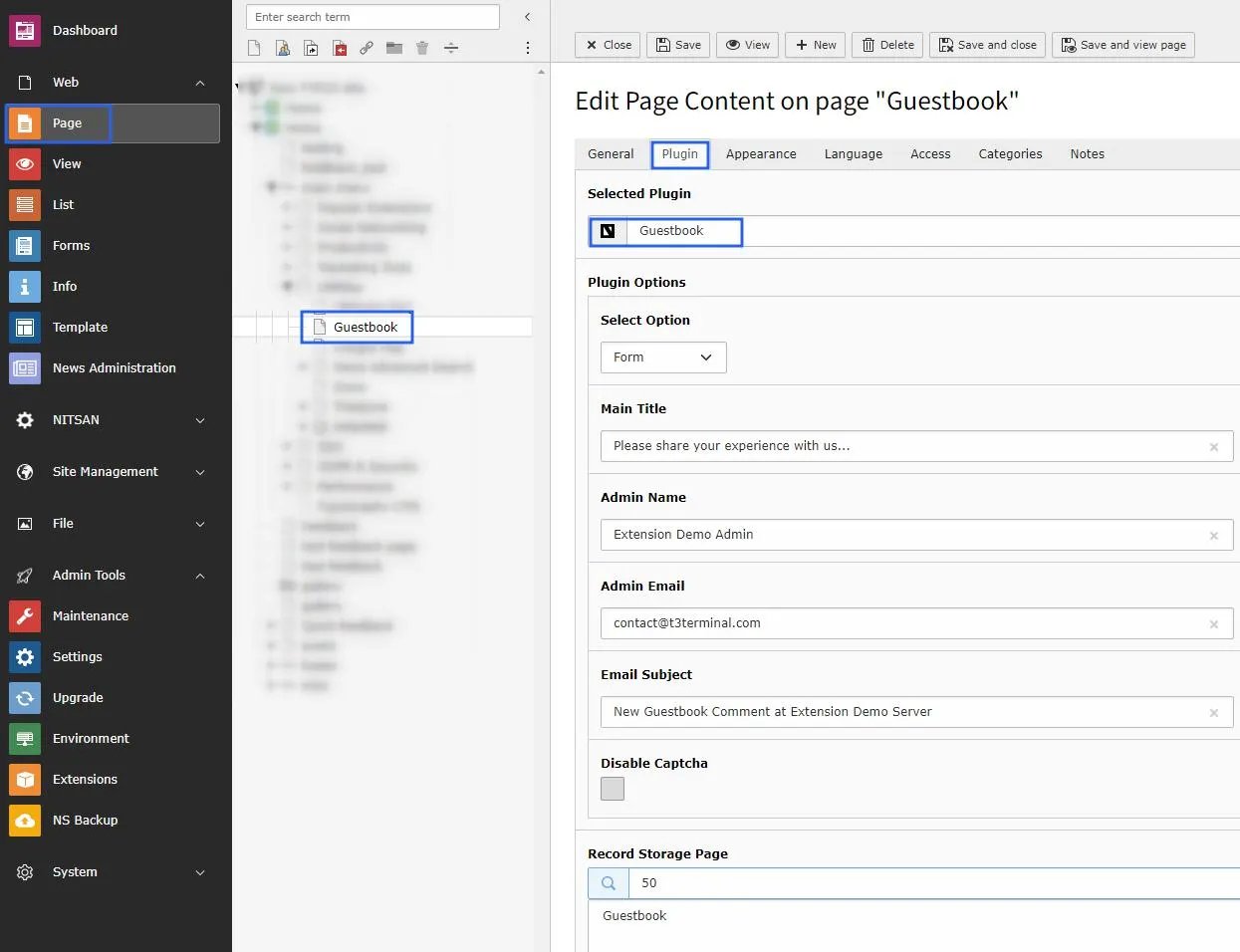 Guestbook Form Plugin