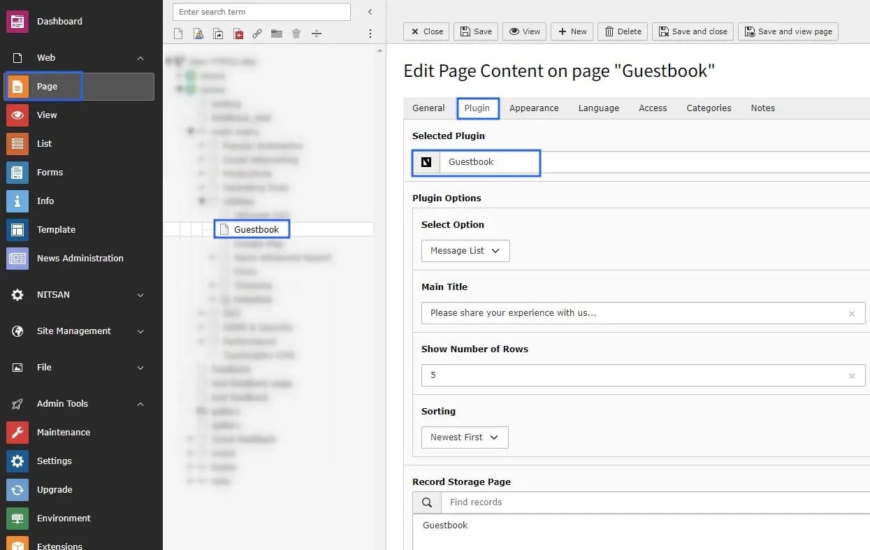 Guestbook List Plugin