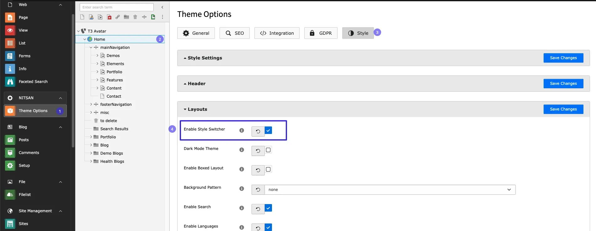 Disable Style Switcher