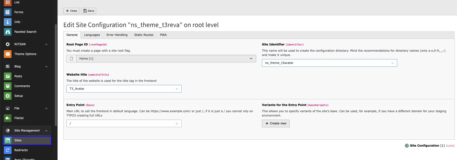 Site Configuration