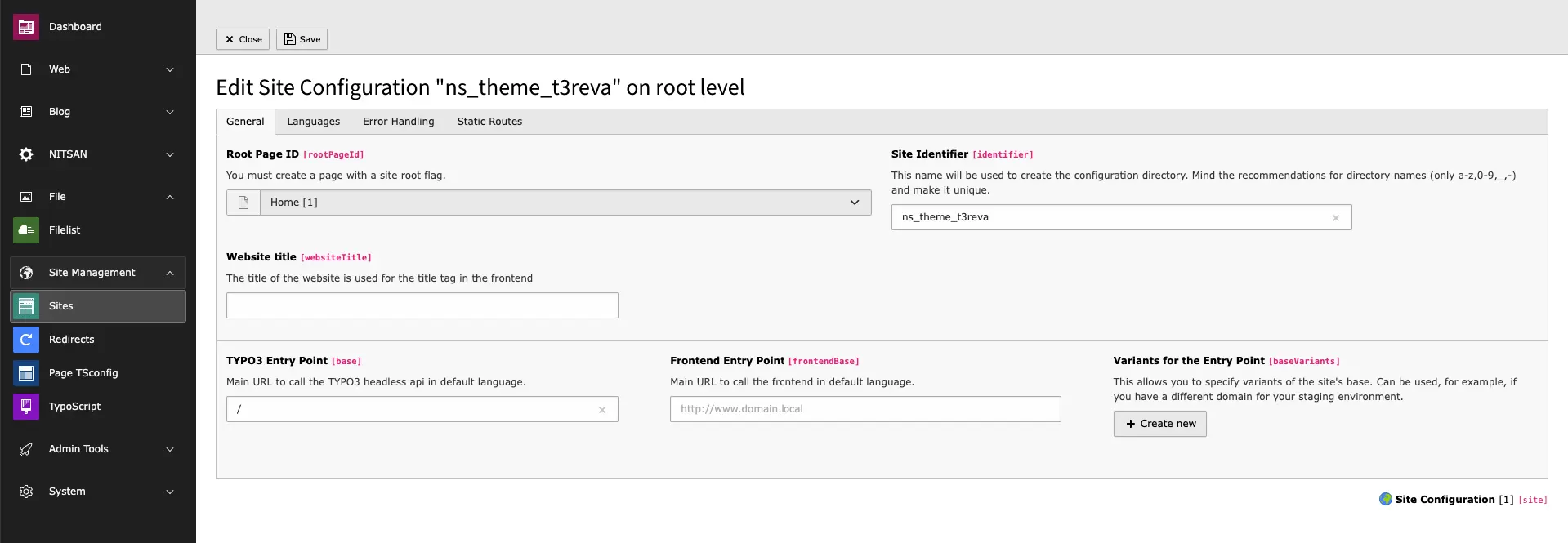 Site Configuration