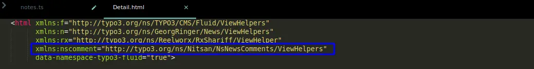 Add namespace