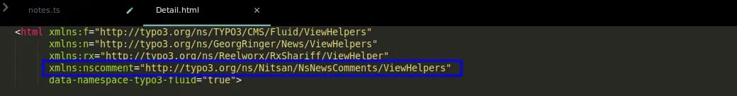 Add namespace