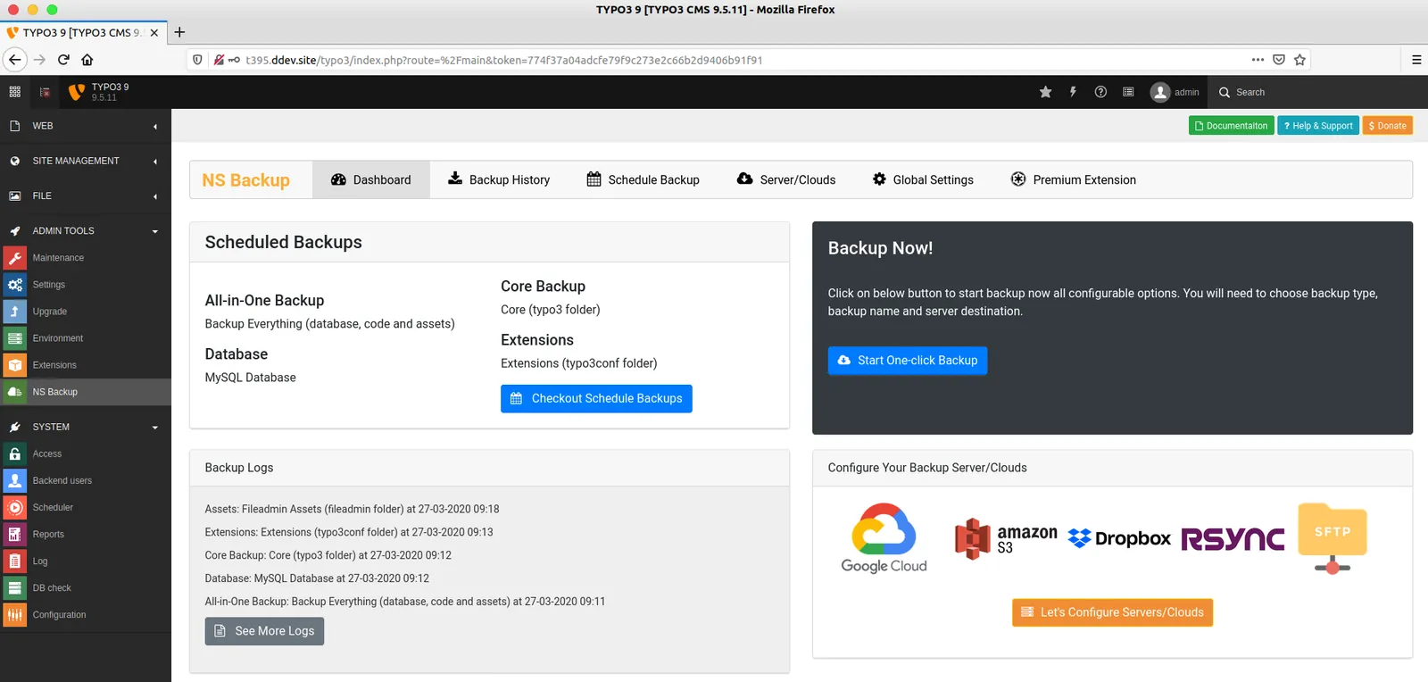 ns-backup-typo3-dashboard