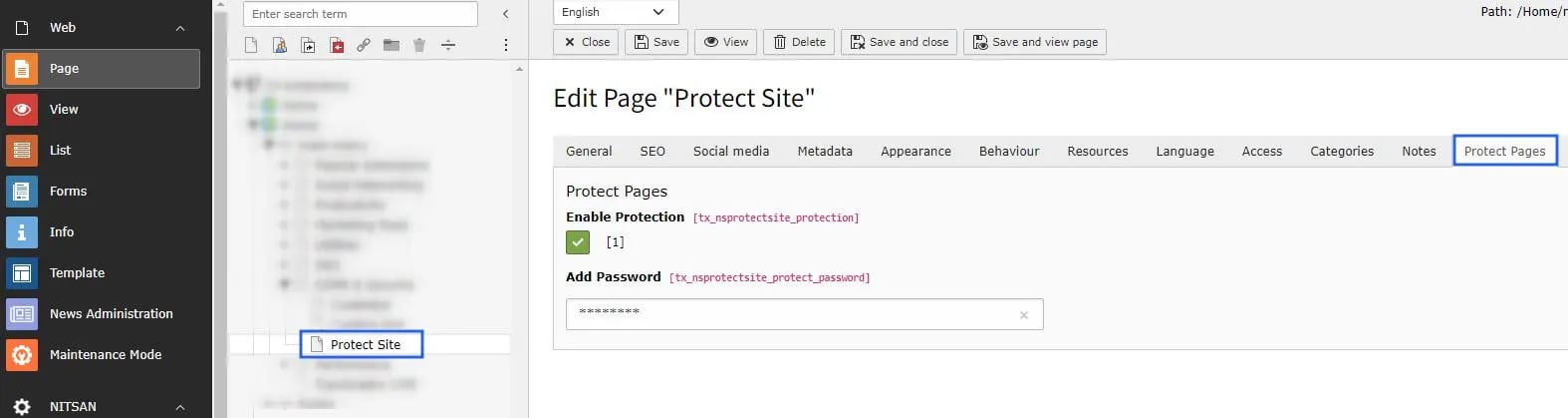 Protect page