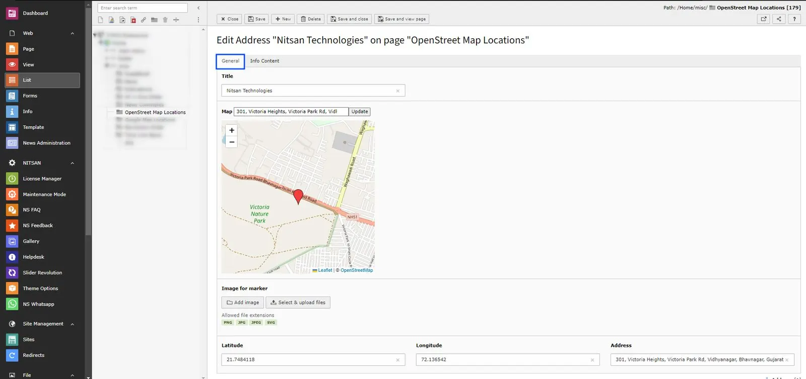Add OpenStreet Locations (General tab)