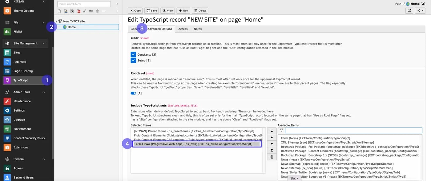 Activate Typoscript