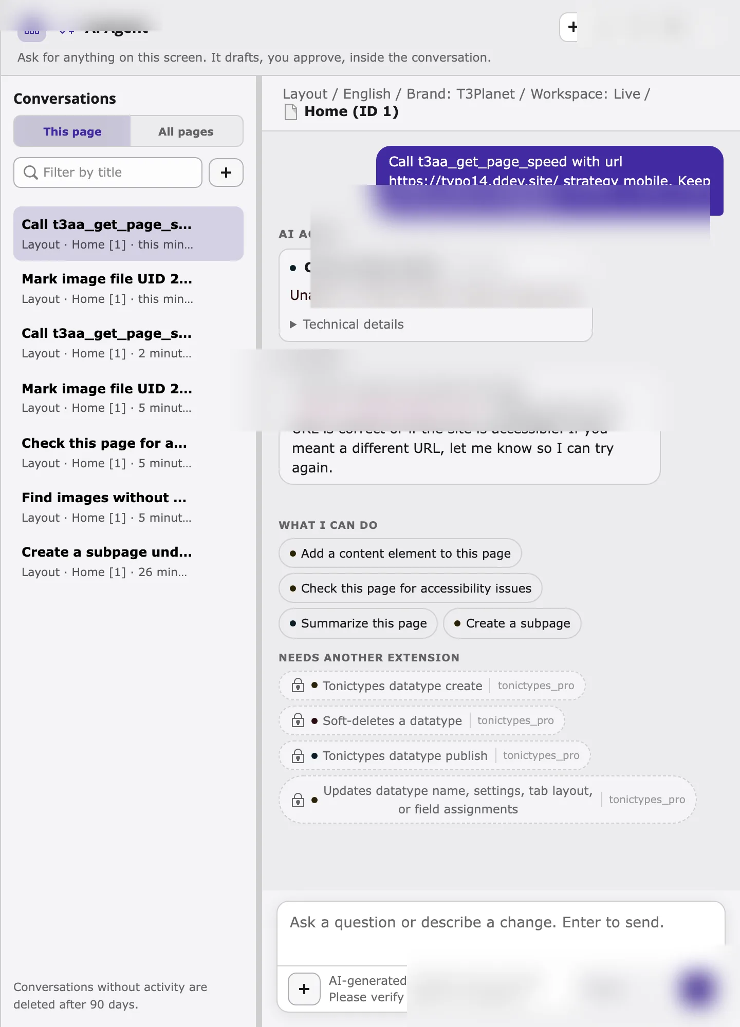 Check page speed completed with Unable to resolve on a DDEV host
