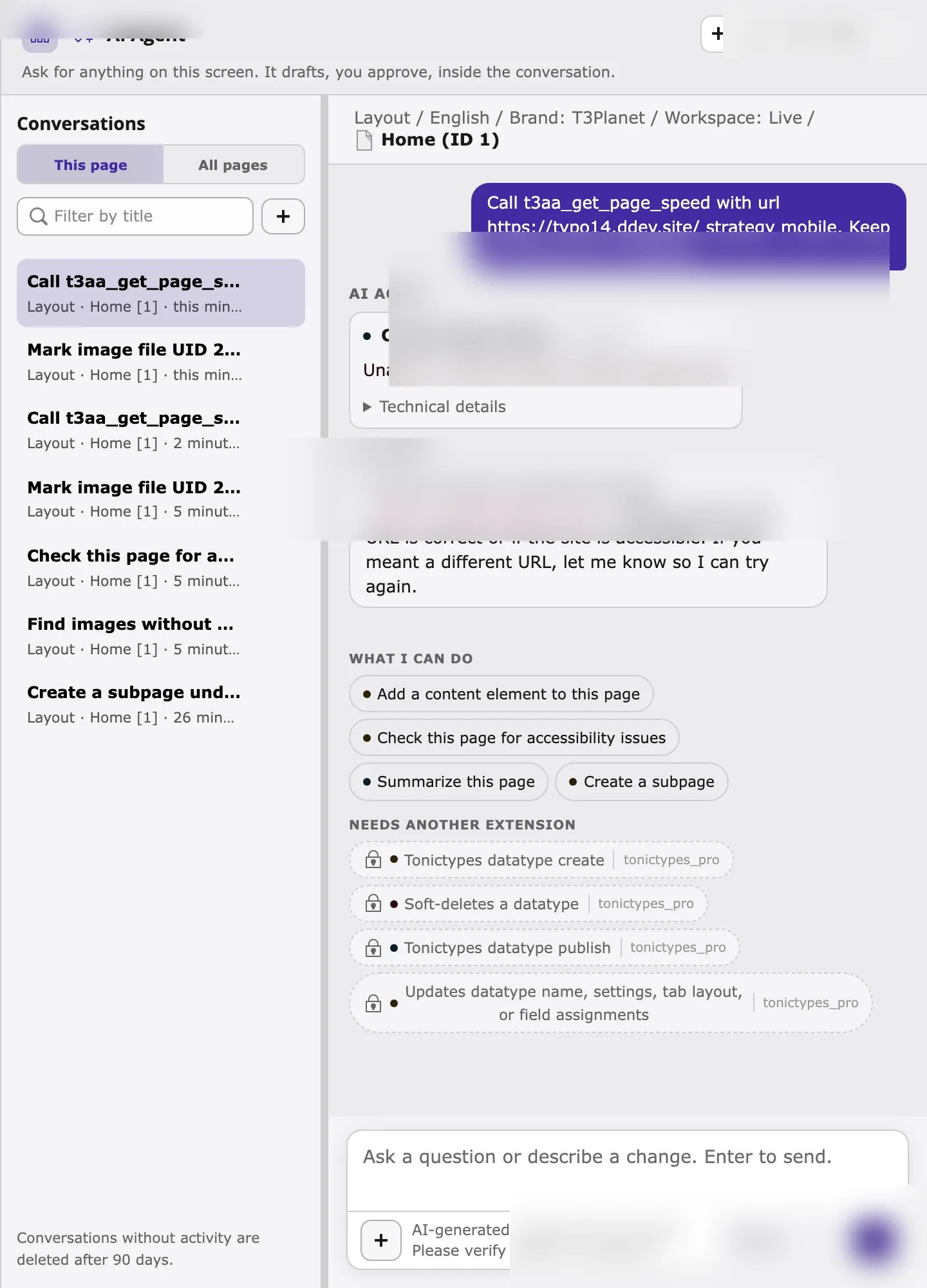 Check page speed completed with Unable to resolve on a DDEV host