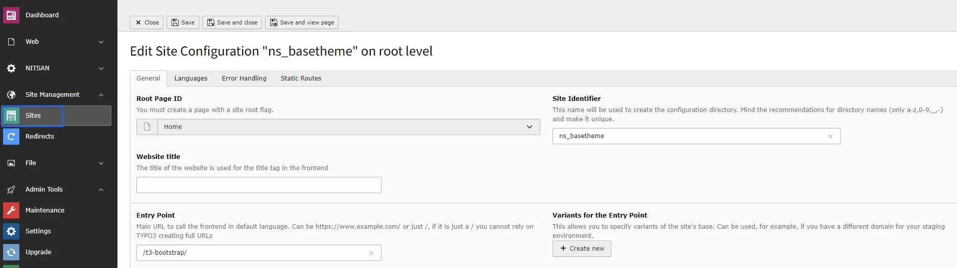 Site Configuration