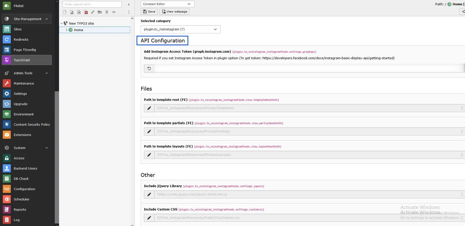 API Configuration