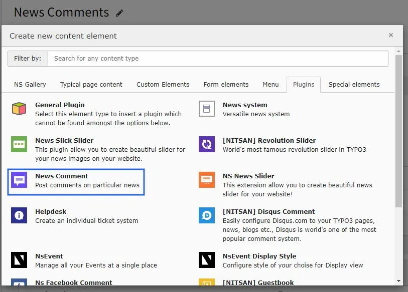 Add News Comment Plugin