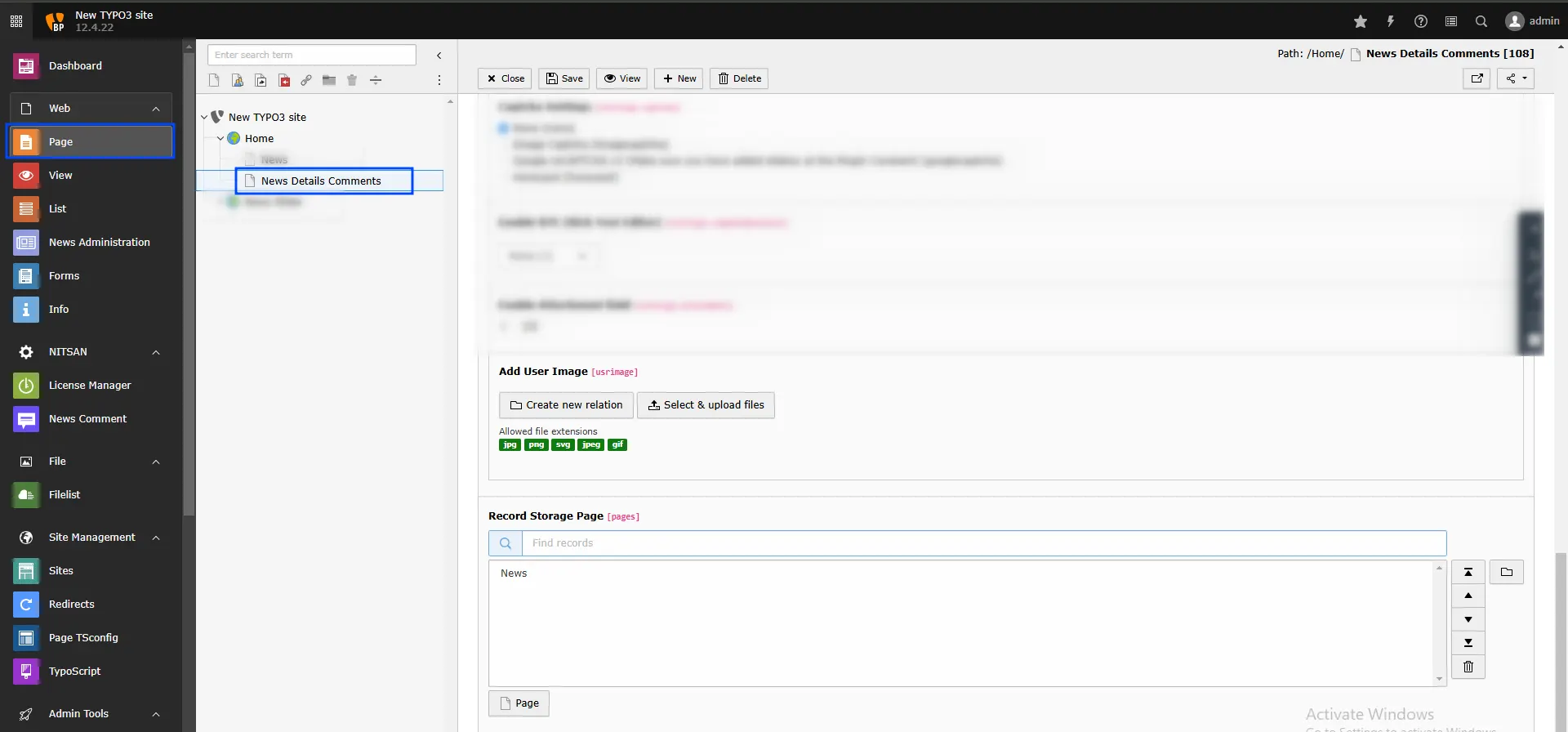 Comment Plugin - Main Configuration 4