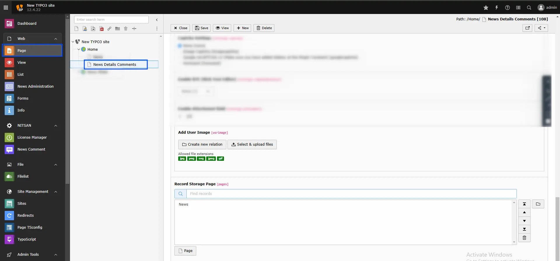 Comment Plugin - Main Configuration 4