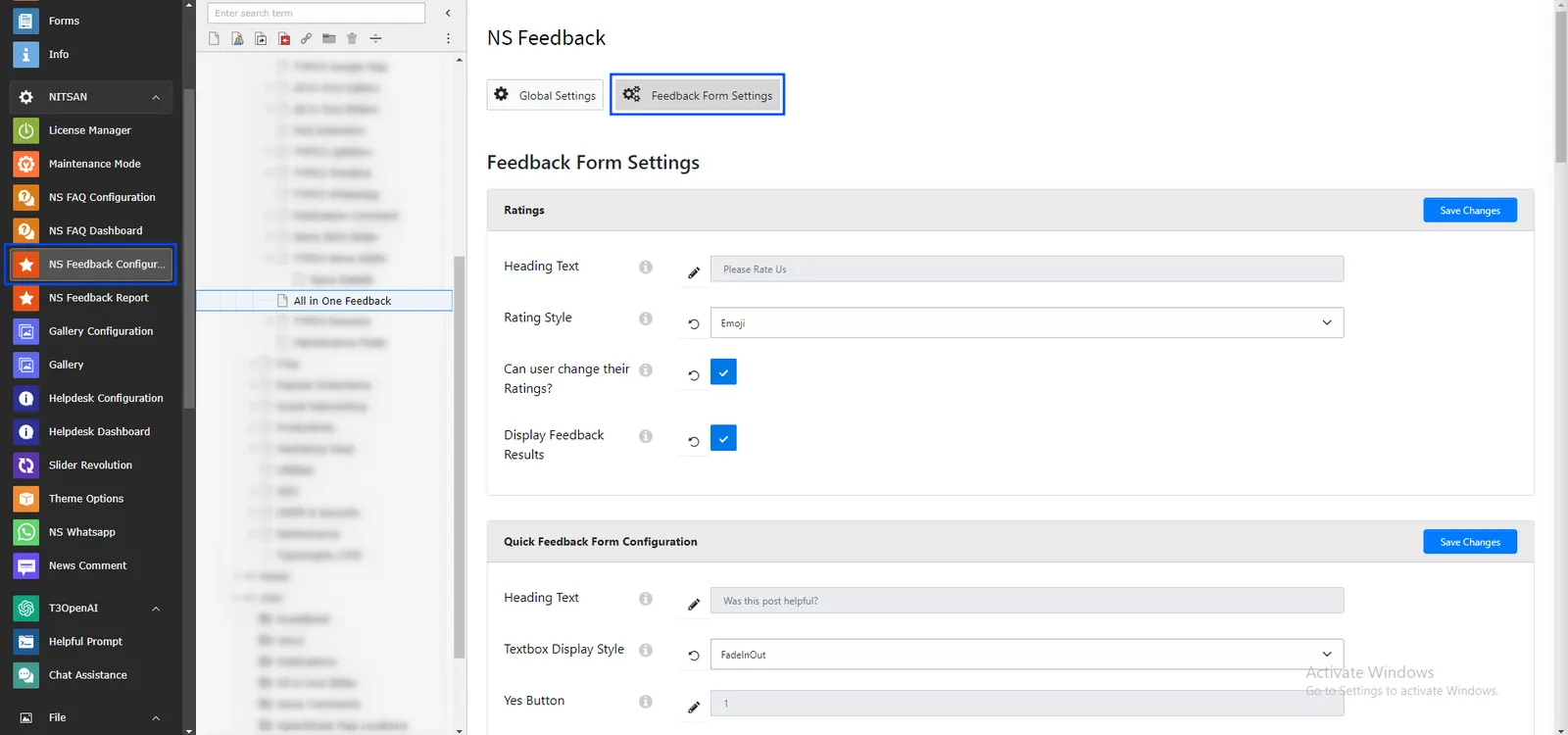 How to configure Feedback Forms?