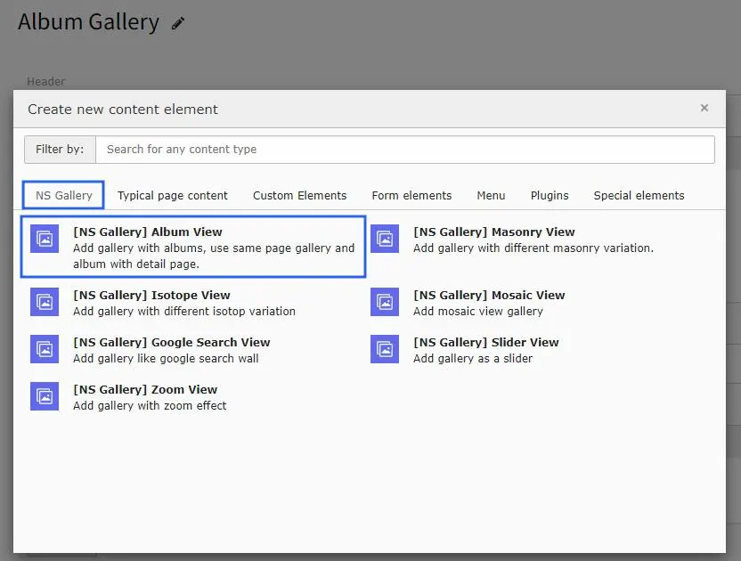 Gallery plugin_wizard_albumview