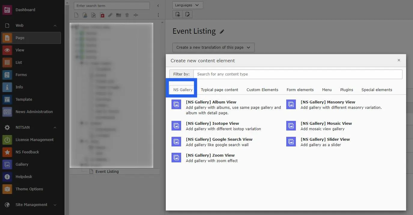 Gallery plugins wizard