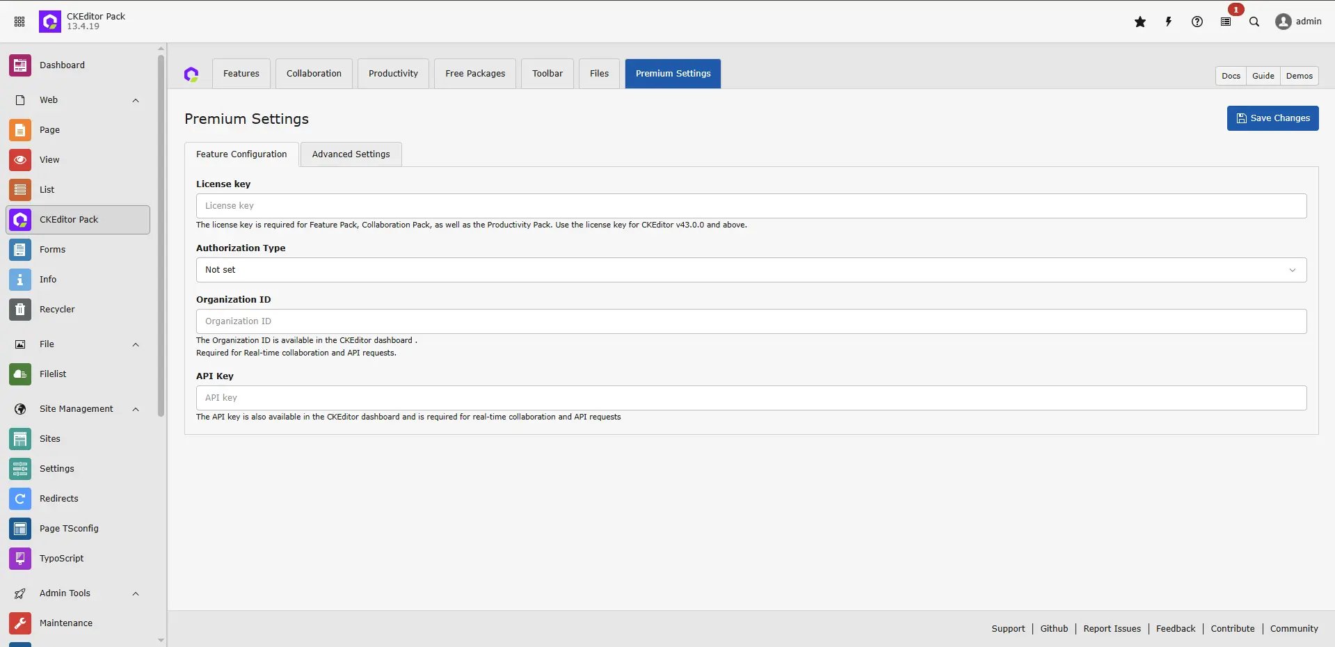 CKEditor Premium Settings
