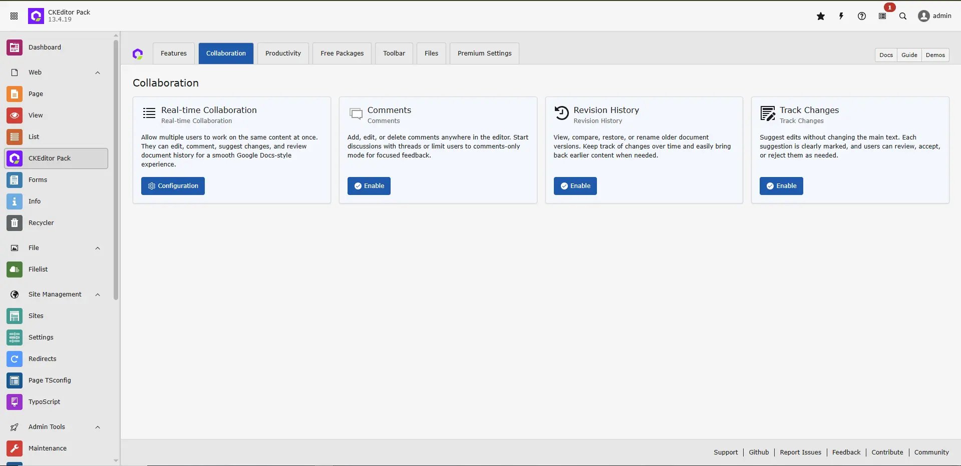 Premium Settings Interface