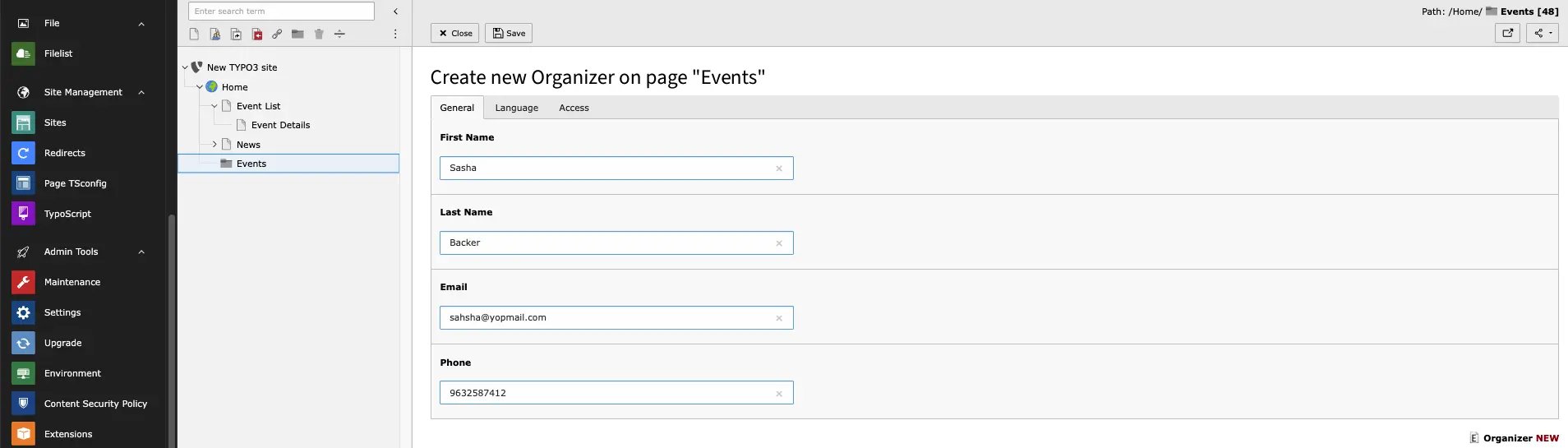 Organizer