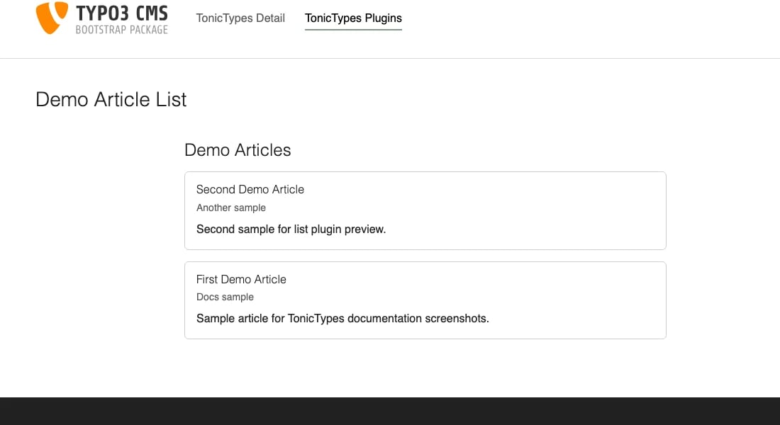 Frontend Record List