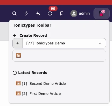 Tonictypes Pro toolbar