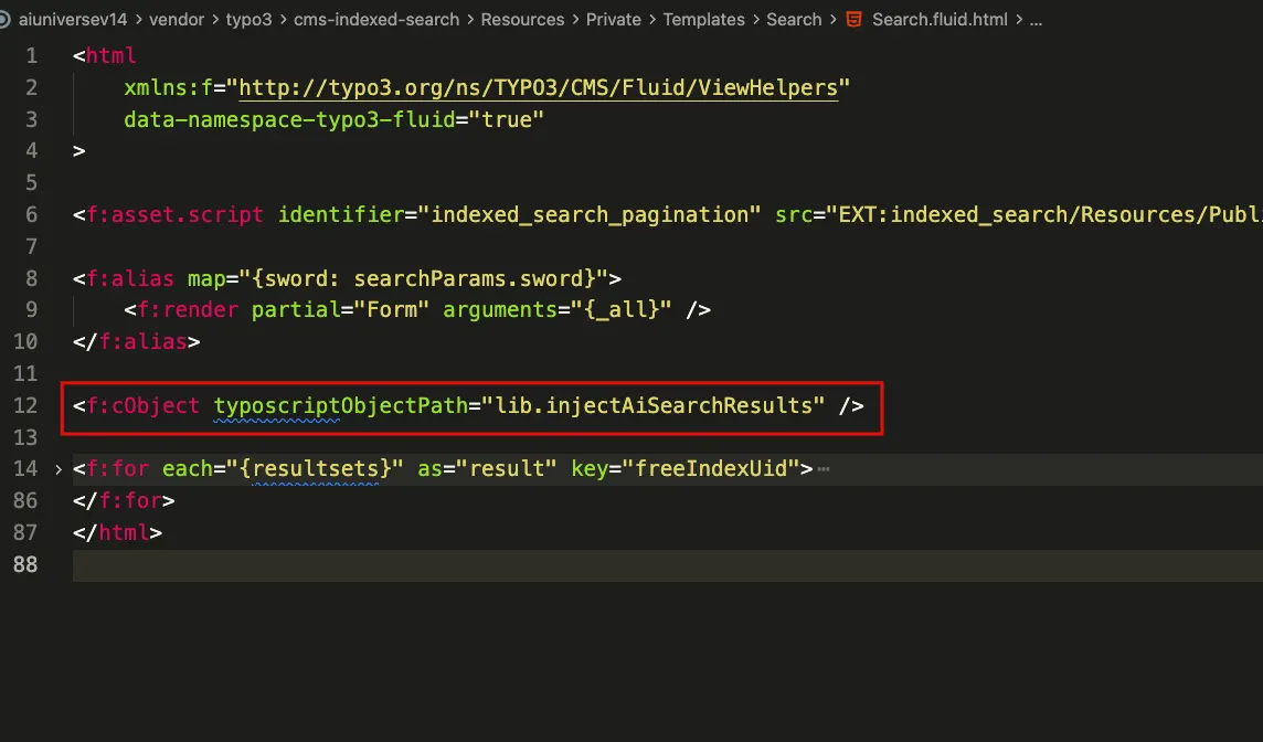 Fluid injectAiSearchResults snippet in indexed_search Search.fluid.html