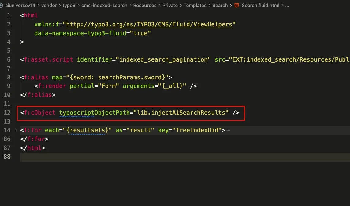 Fluid injectAiSearchResults snippet in indexed_search Search.fluid.html