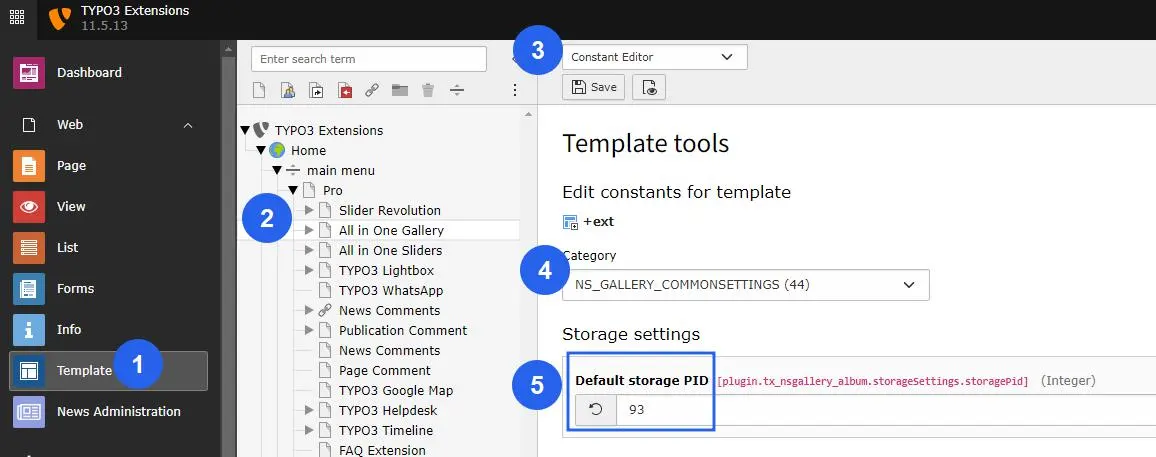 NS Gallery Constant Editor Setting