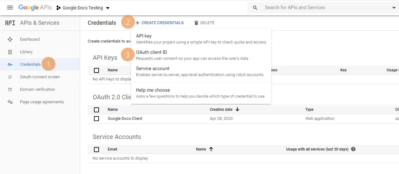 Create OAuth Client