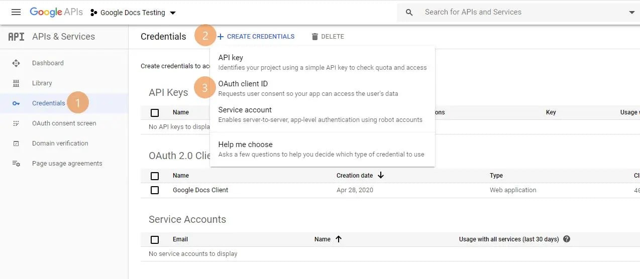 Create OAuth Client