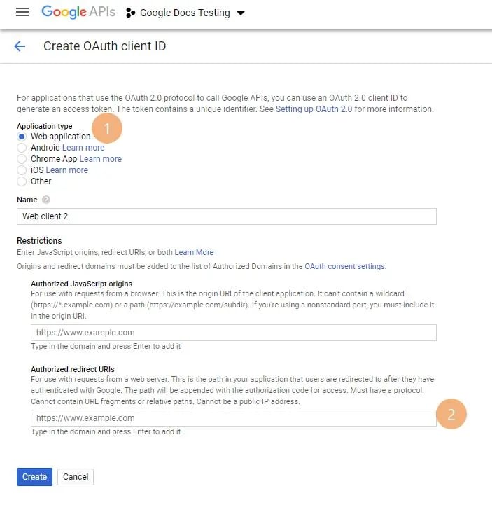 Create OAuth Client