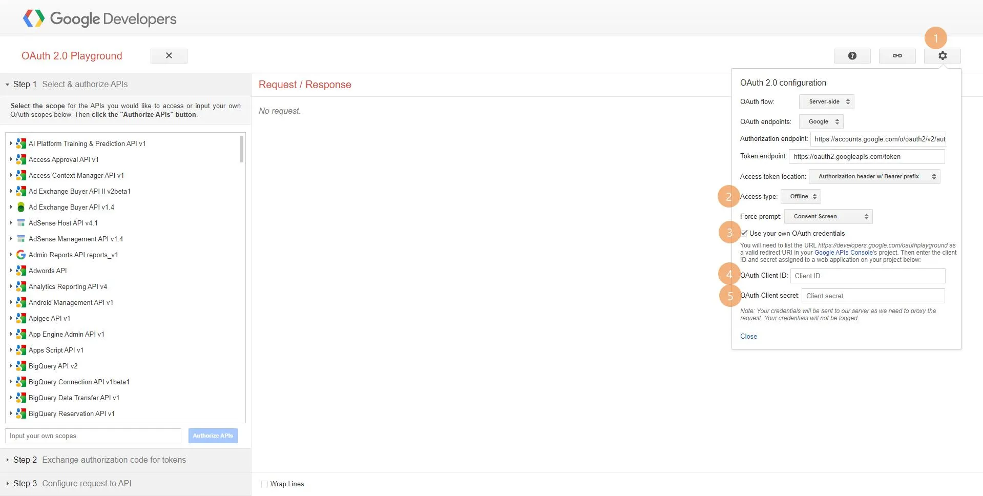 Set ID and Secret Key in Settings