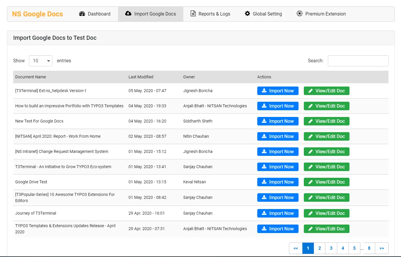 Import Google Docs