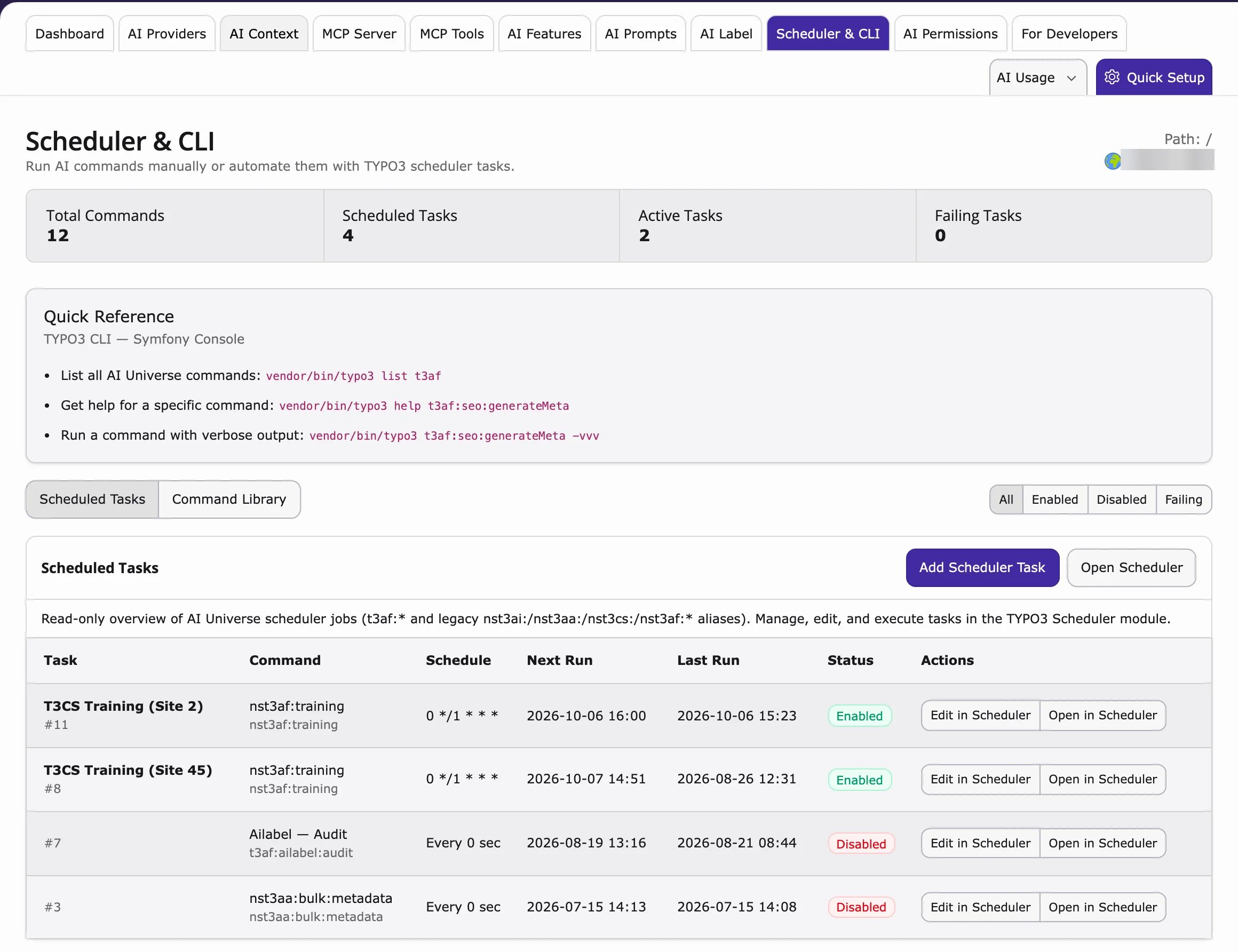 AI Foundation Scheduler & CLI with Quick Reference and Scheduled Tasks