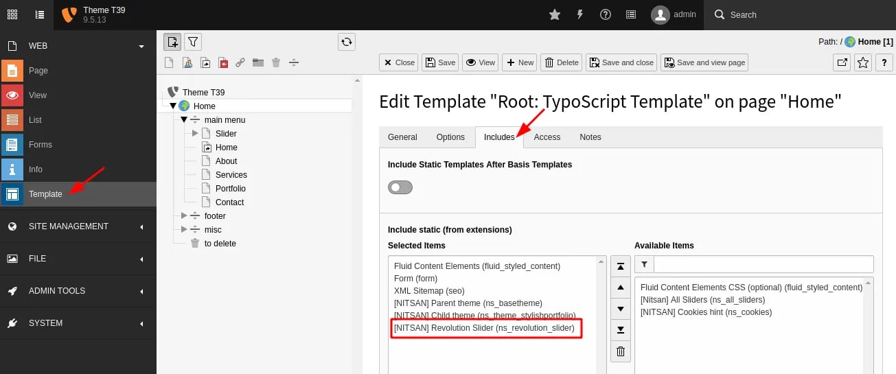 TYPO3-Revolution-Slider-Include-Template