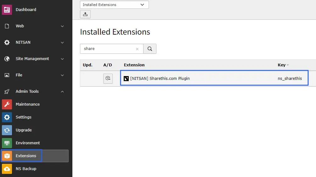 installation with the extension manager in the backend