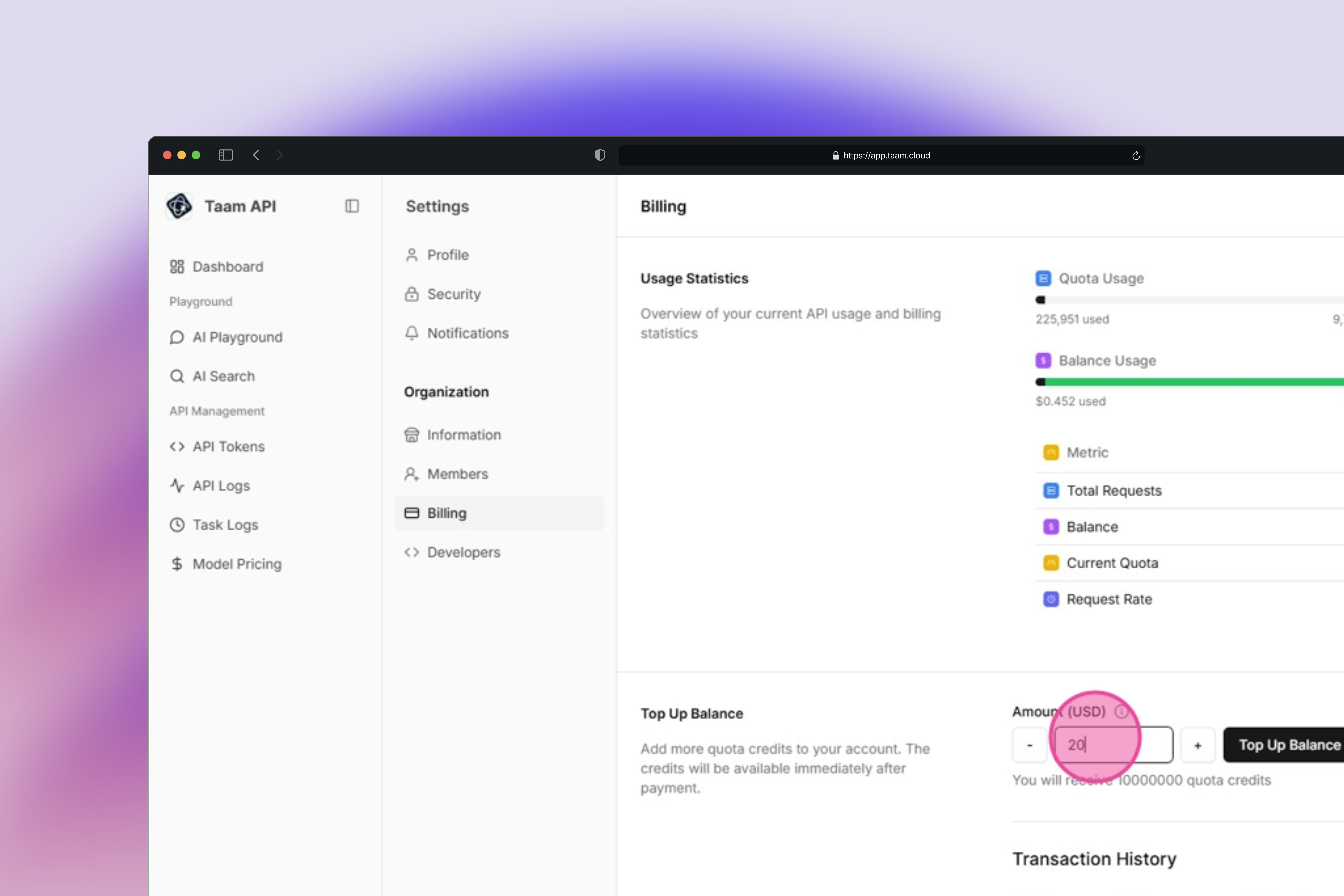 Specify Top-Up Amount