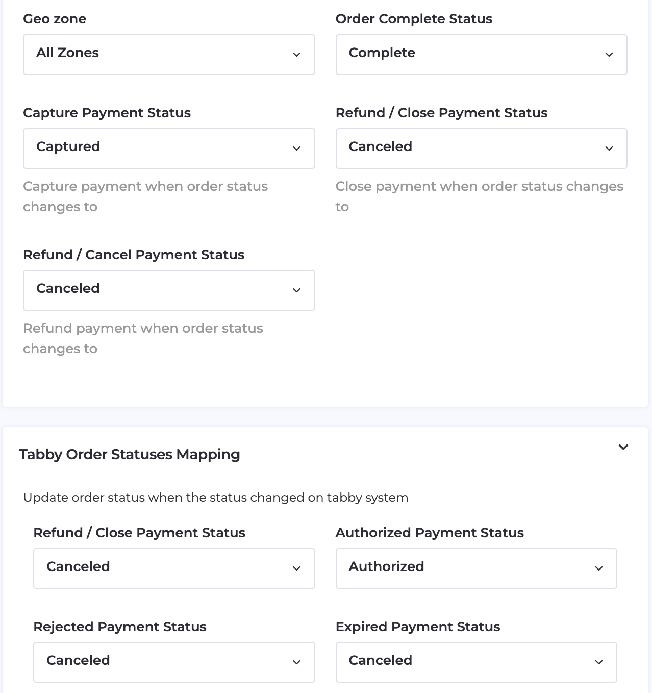 Tabby Settings page